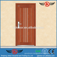 JK-A9019 modern steel wrapped teak wood designer entry door